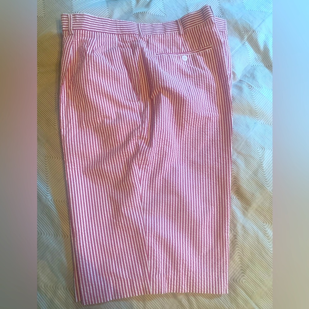 Red Seersucker Shorts